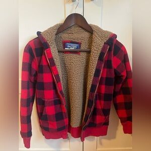 Vintage Place red and black hooded sweatshirts boys 7/8